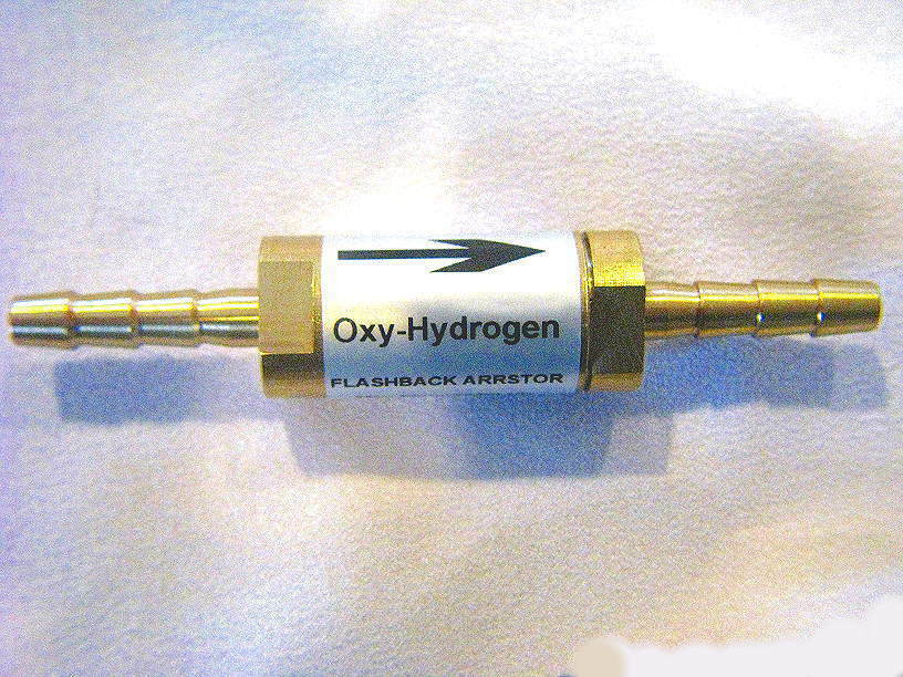 Oxy-hydrogen Flashback Arrestor W/check Valve, High Vol 116 Lt/m 1/4" Barb Hho