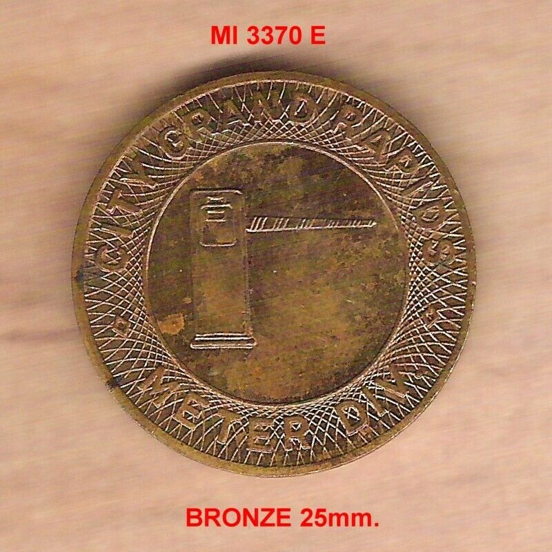 Old Grand Rapids Michigan Parcoa Parking Token~feisel's Mi 3370 E~free Shipping~